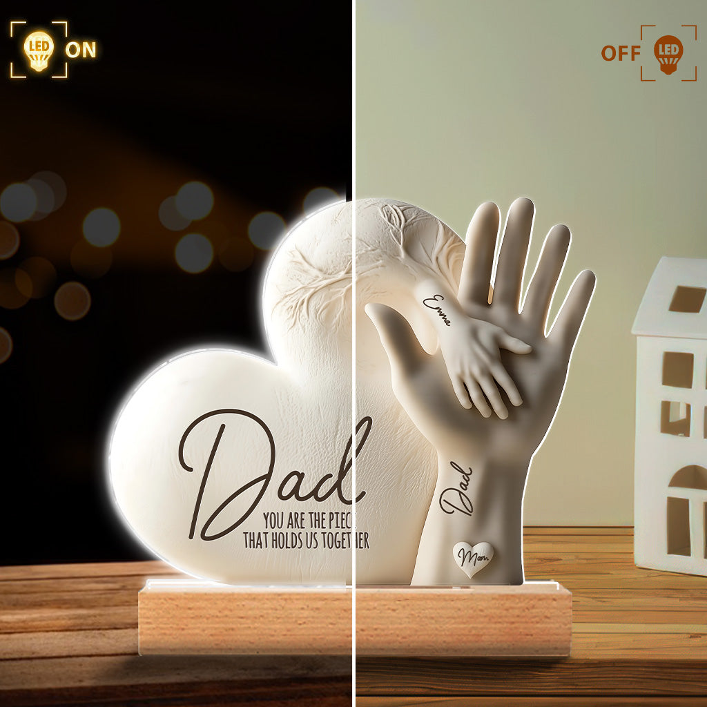 Dad You Are The Piece That Holds Us Together - Personalized Father Custom Shaped Acrylic Plaque