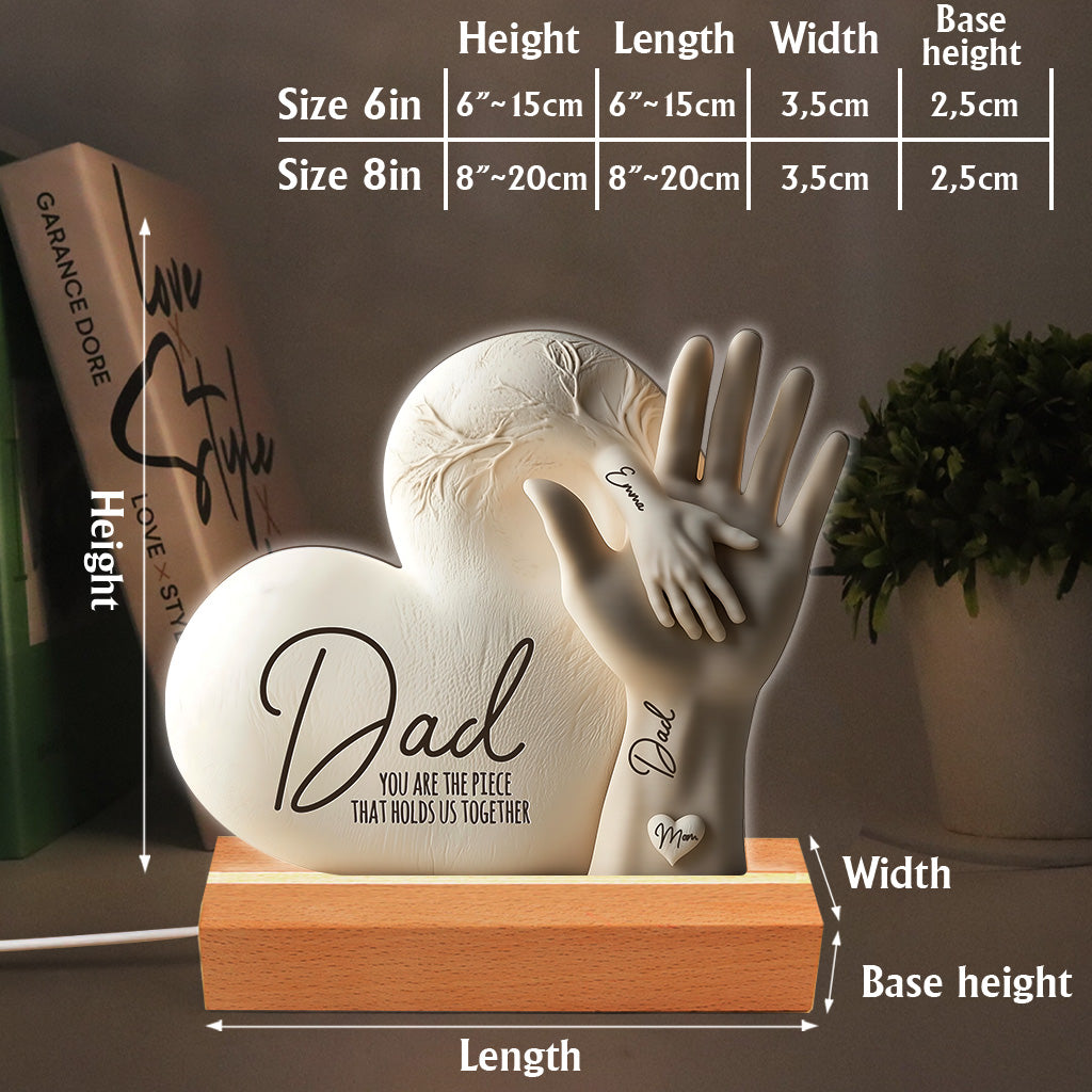 Dad You Are The Piece That Holds Us Together - Personalized Father Custom Shaped Acrylic Plaque
