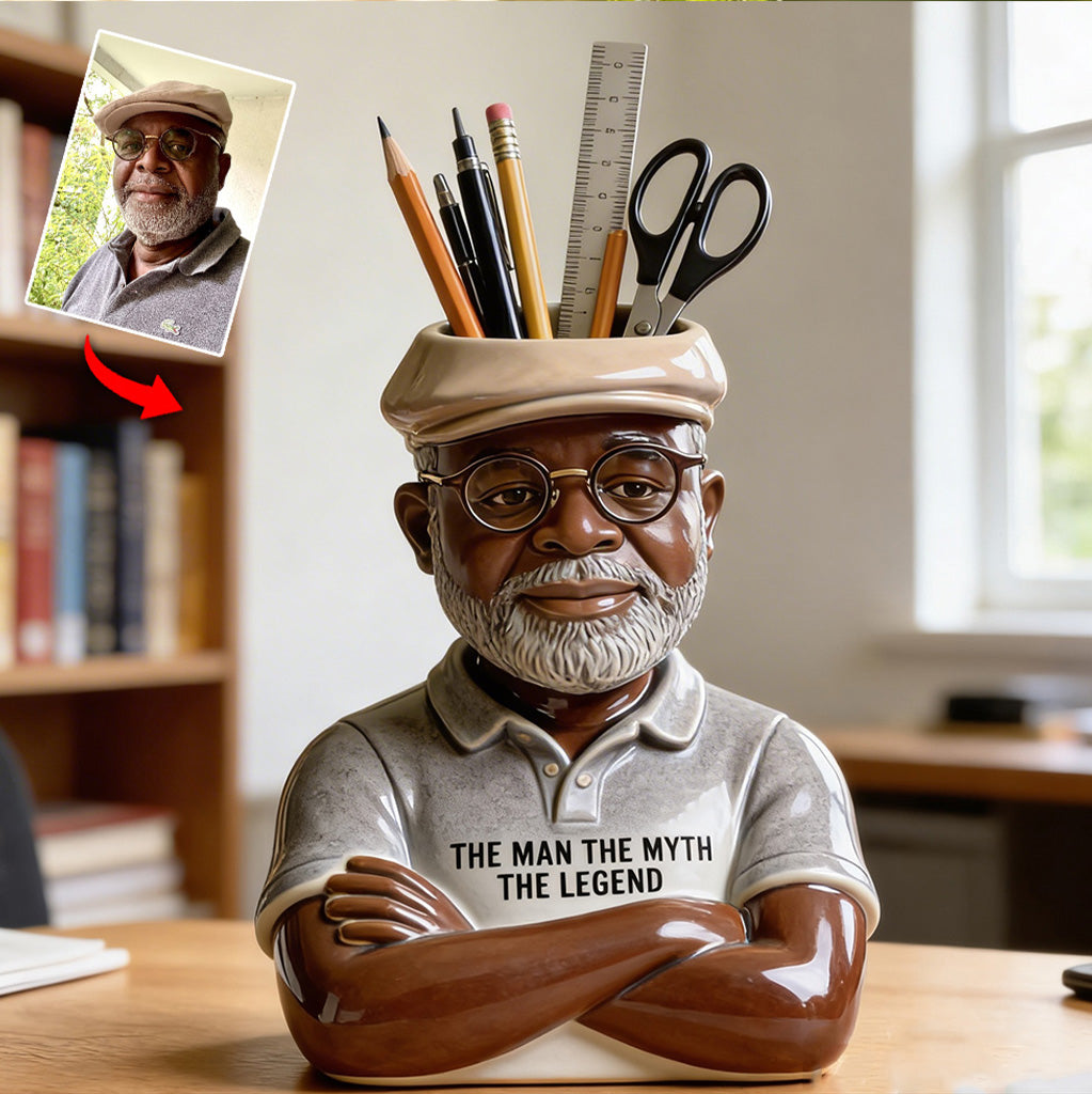 Legendary Man Desk Gift - Daily Essentials Holder - Personalized Father Acrylic Pot