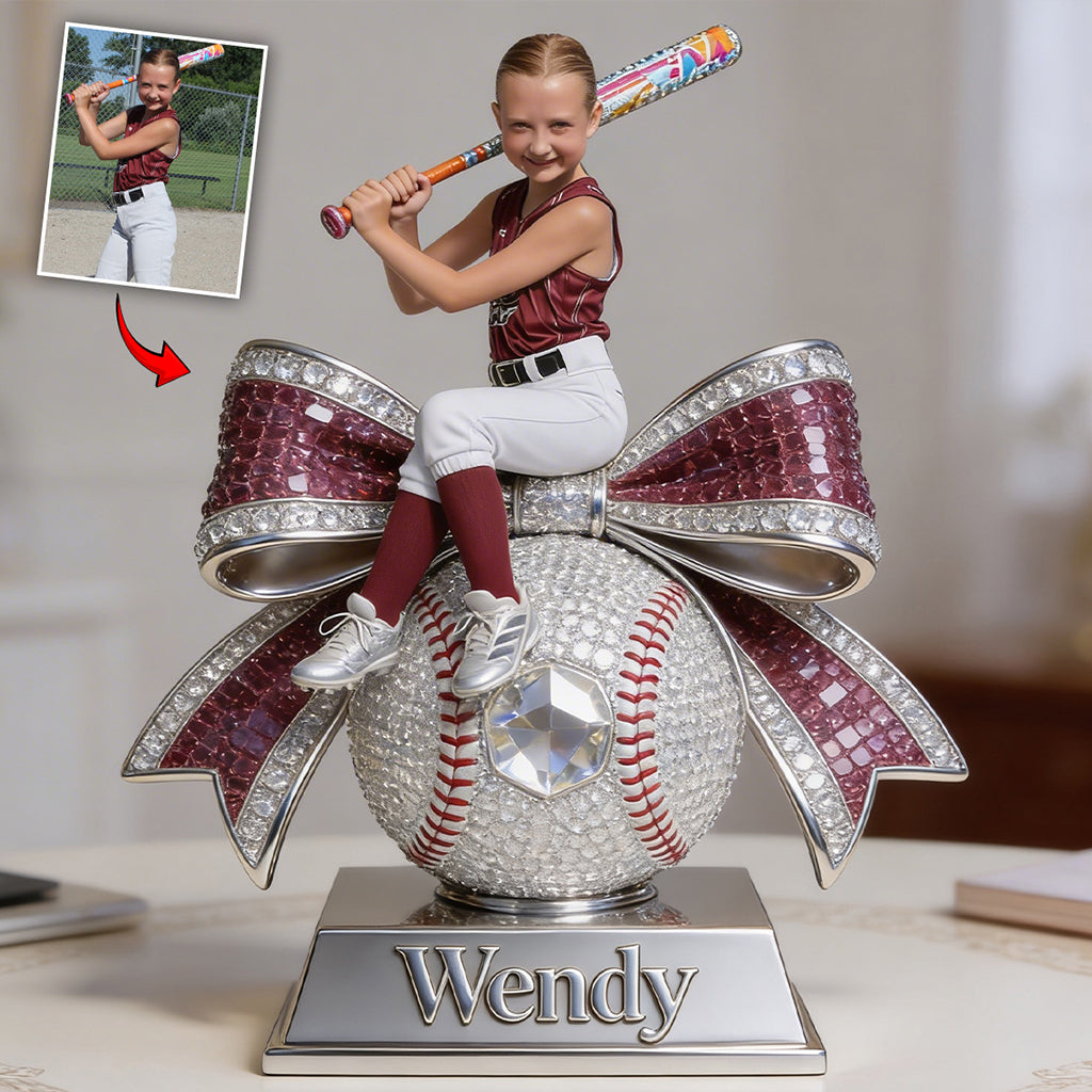 Photo Personnalisée, Tout Sport - Plaque Acrylique Personnalisée en Forme de Baseball