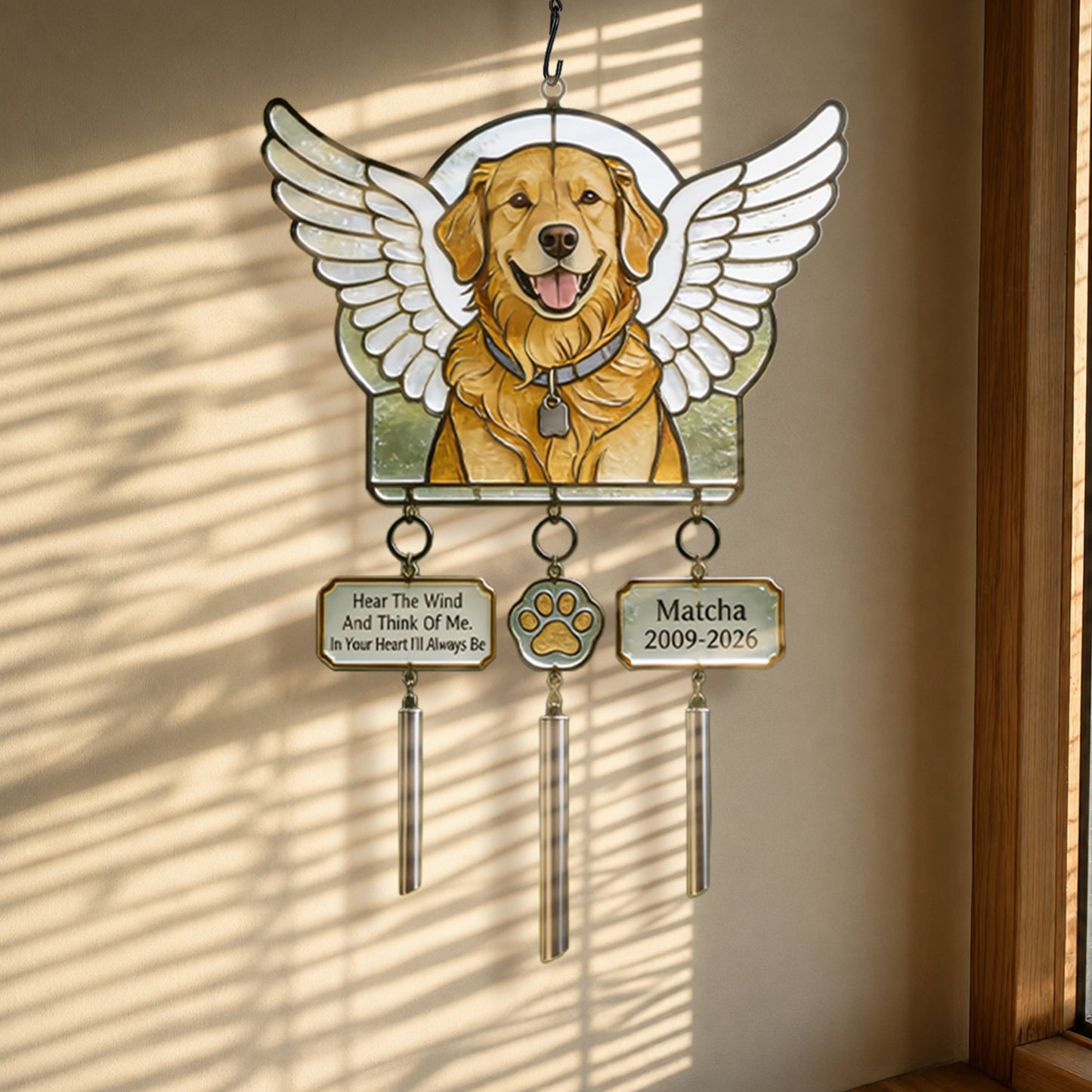 Hear The Wind - Personalized Dog Wind Chime With Charm