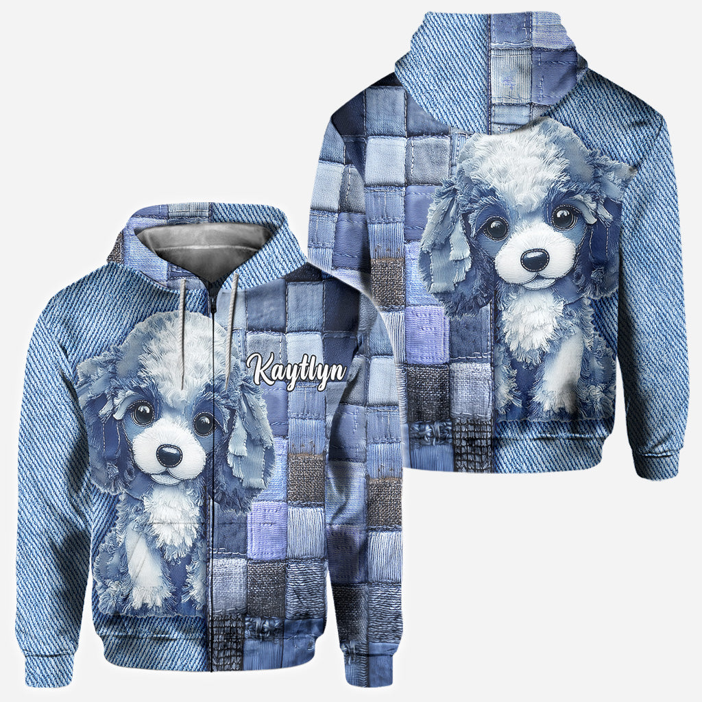 T-shirt personnalisé « J’adore les caniches » avec motif chien.