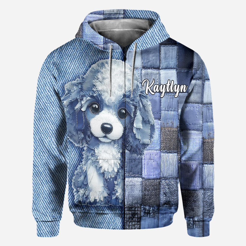 T-shirt personnalisé « J’adore les caniches » avec motif chien.