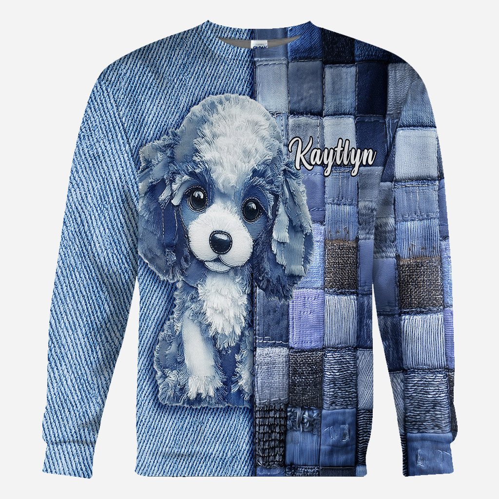 T-shirt personnalisé « J’adore les caniches » avec motif chien.