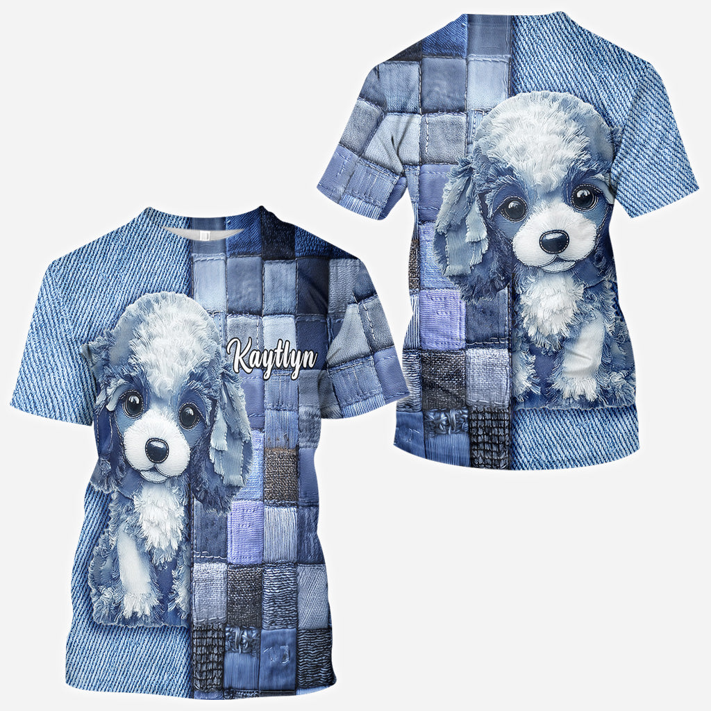 T-shirt personnalisé « J’adore les caniches » avec motif chien.