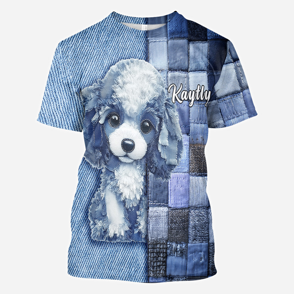 T-shirt personnalisé « J’adore les caniches » avec motif chien.