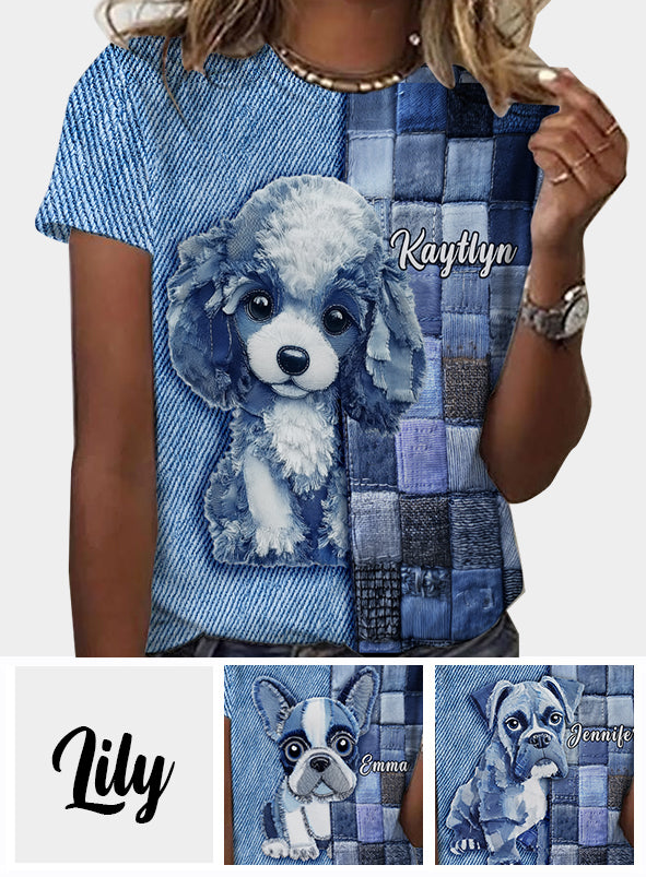 T-shirt personnalisé « J’adore les caniches » avec motif chien.