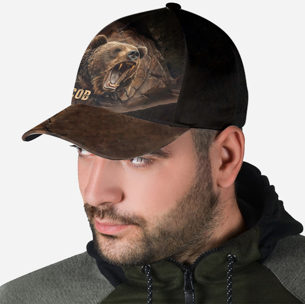 Grizzlies Roar Realistic Bear Design - Personalized Hunting Classic Cap