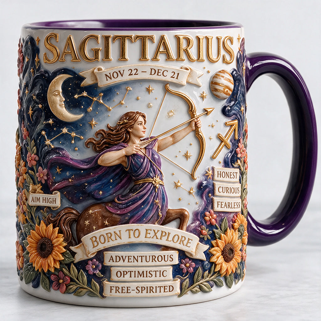 Custom Zodiac Mug Set - Personalized Horoscope Accent Mug & Shaped Coaster