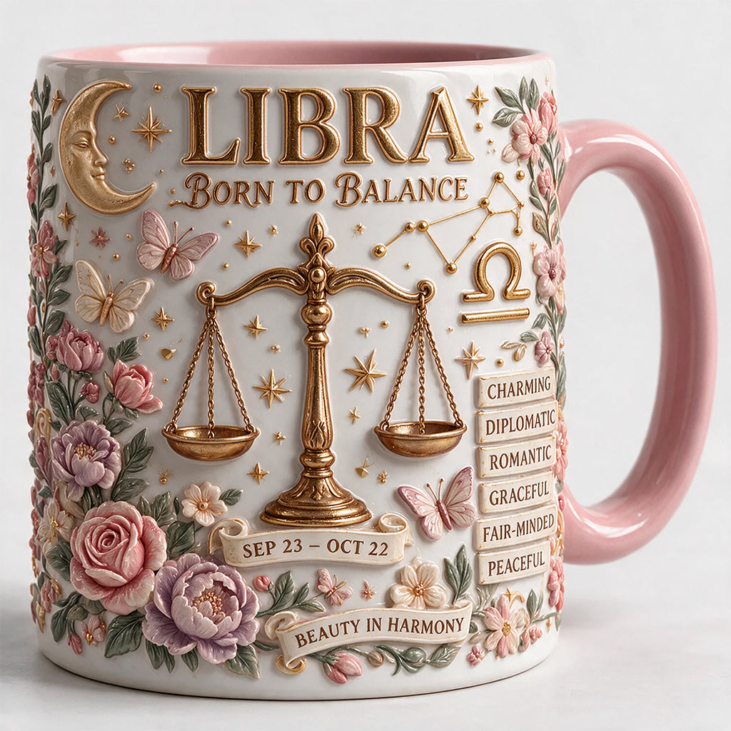 Custom Zodiac Mug Set - Personalized Horoscope Accent Mug & Shaped Coaster