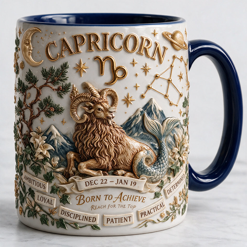 Custom Zodiac Mug Set - Personalized Horoscope Accent Mug & Shaped Coaster