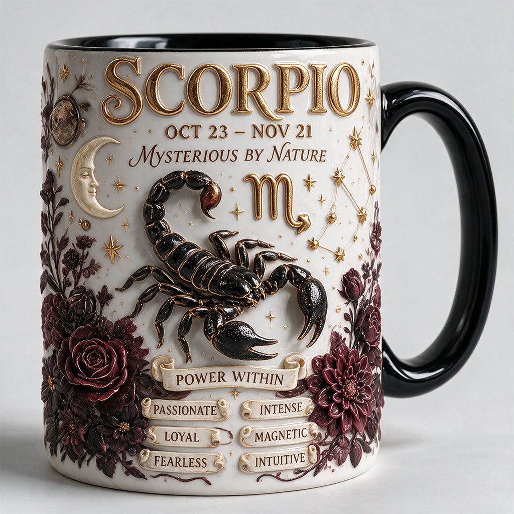 Custom Zodiac Mug Set - Personalized Horoscope Accent Mug & Shaped Coaster