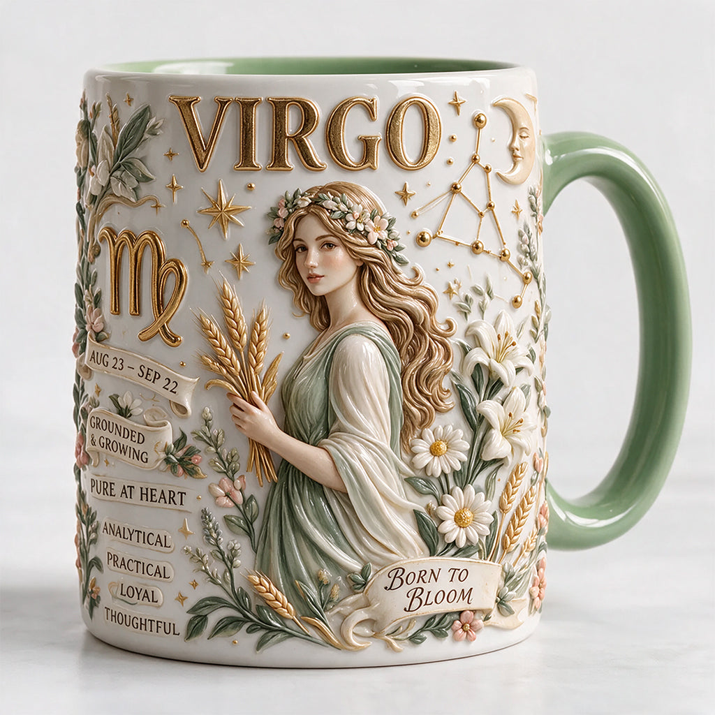 Custom Zodiac Mug Set - Personalized Horoscope Accent Mug & Shaped Coaster