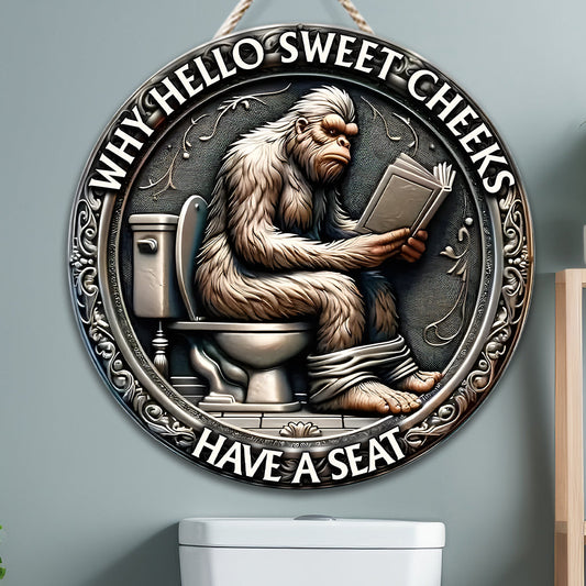 Installez-vous - Panneau rond en bois pour camping