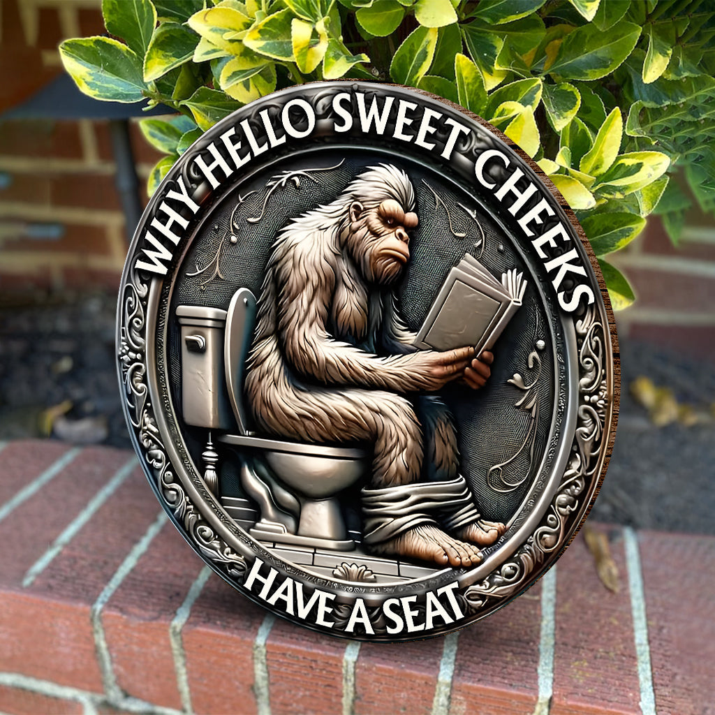 Installez-vous - Panneau rond en bois pour camping