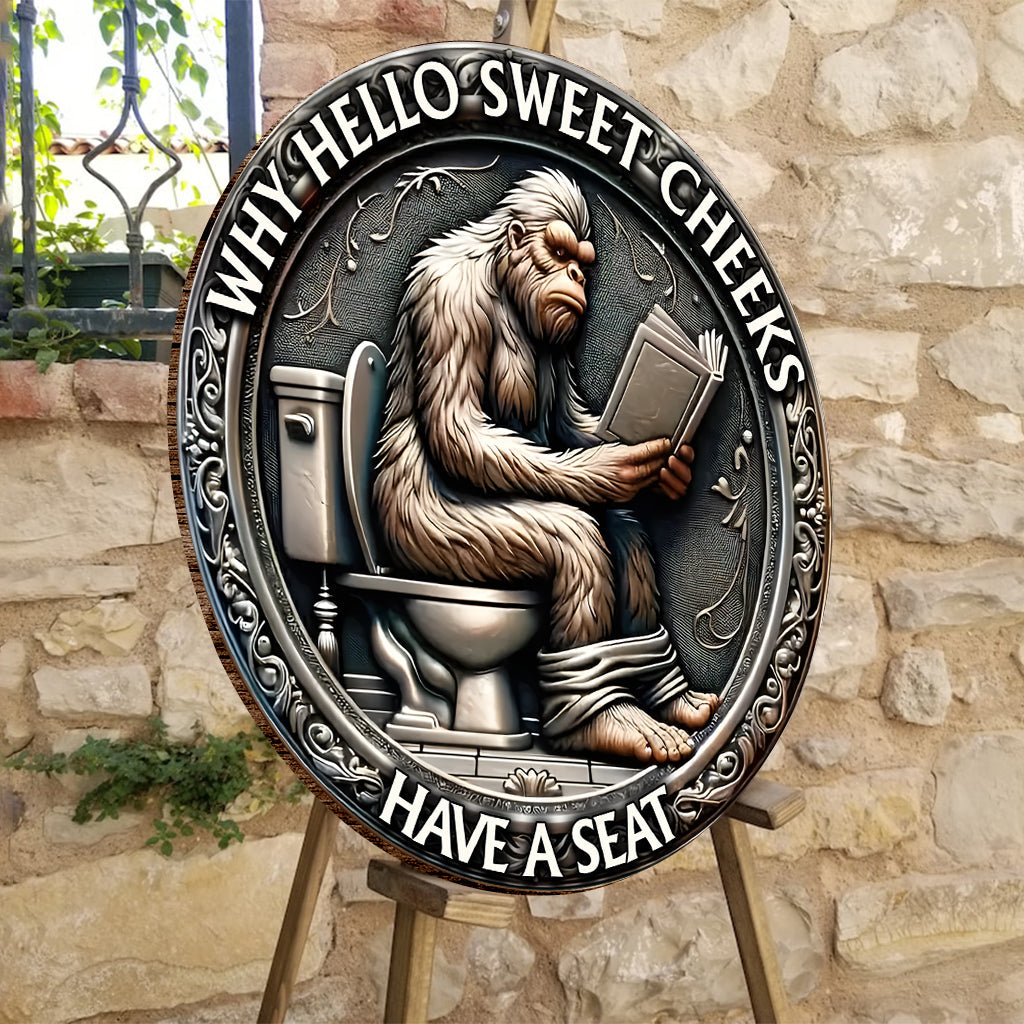 Installez-vous - Panneau rond en bois pour camping