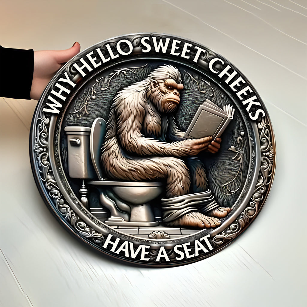 Installez-vous - Panneau rond en bois pour camping