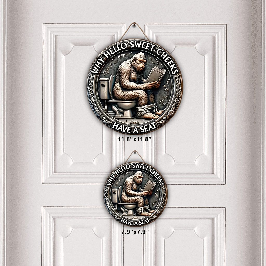 Installez-vous - Panneau rond en bois pour camping