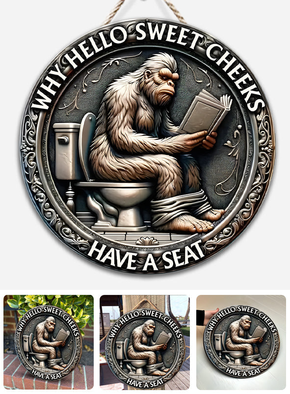 Installez-vous - Panneau rond en bois pour camping