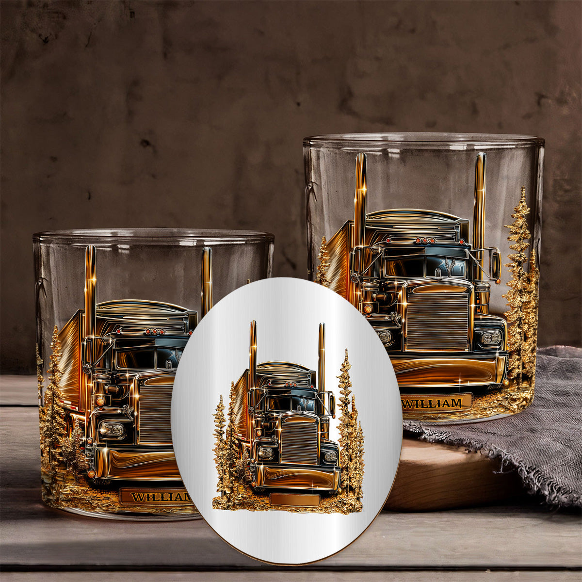 Best Truck Driver - Personalized Trucker Whiskey Glass