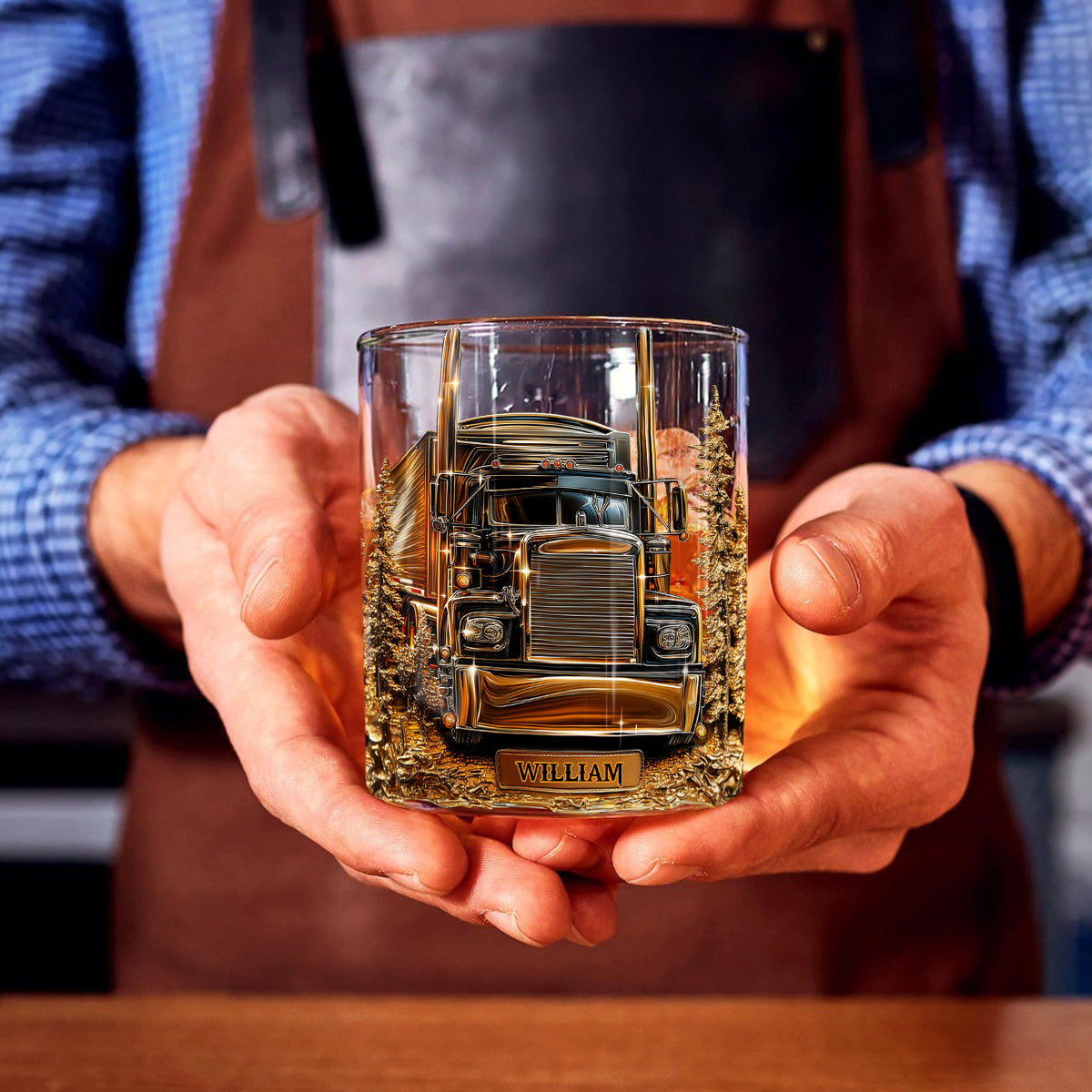 Best Truck Driver - Personalized Trucker Whiskey Glass