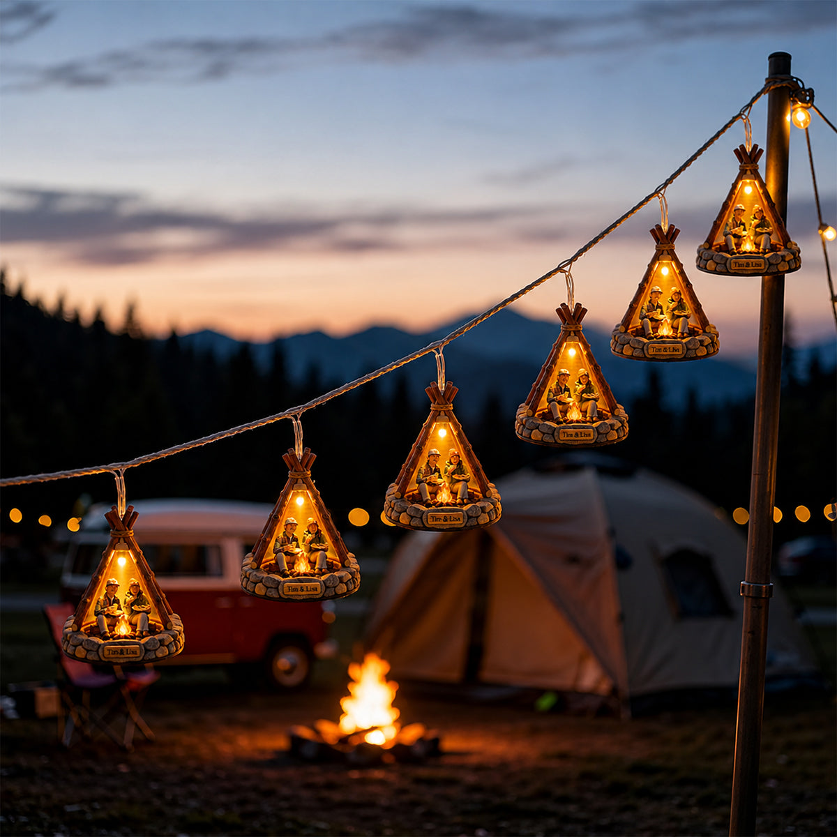 Décoration Unique de Camping, Personnalisée à Partir de N'importe Quelle Photo - Guirlandes Lumineuses Personnalisées