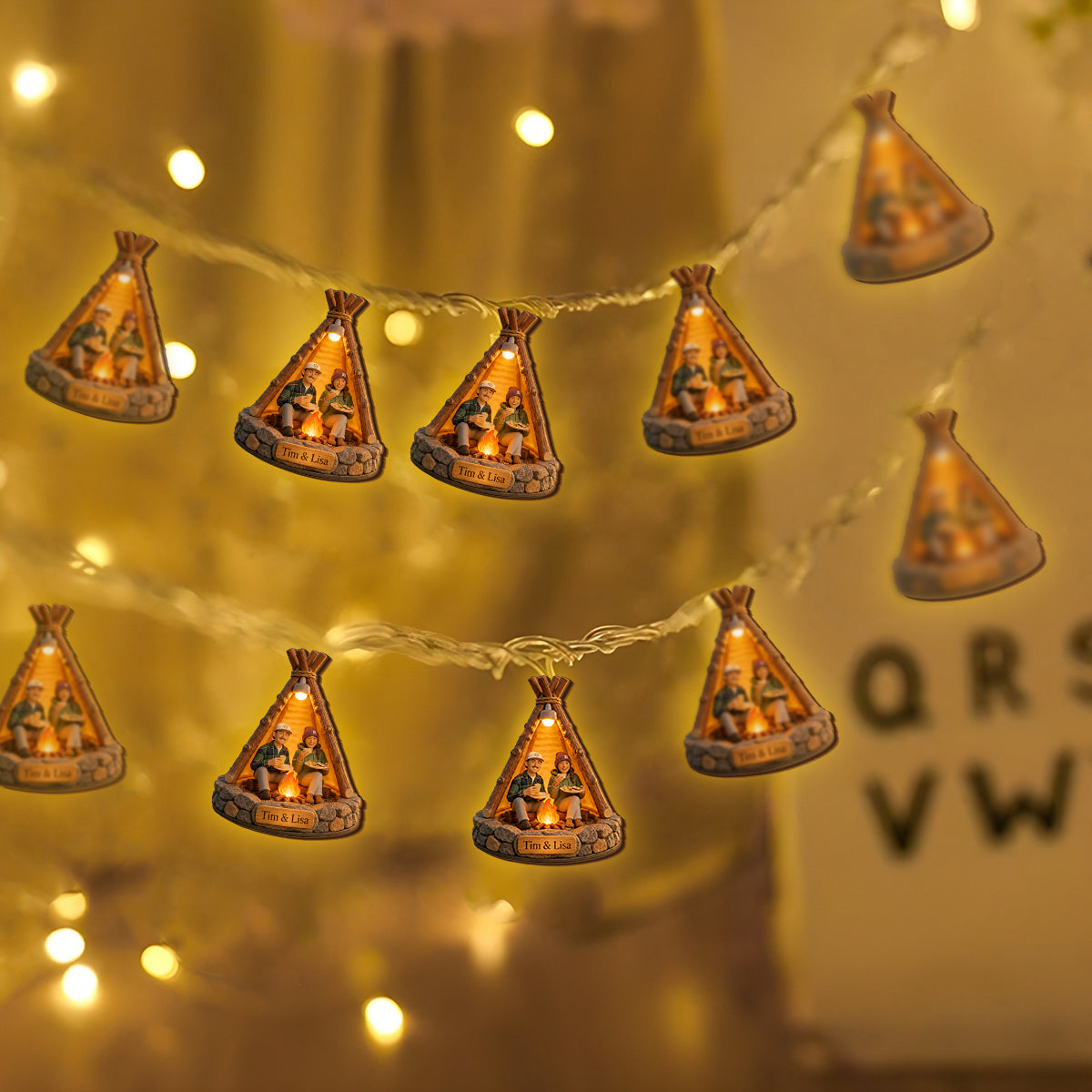 Décoration Unique de Camping, Personnalisée à Partir de N'importe Quelle Photo - Guirlandes Lumineuses Personnalisées