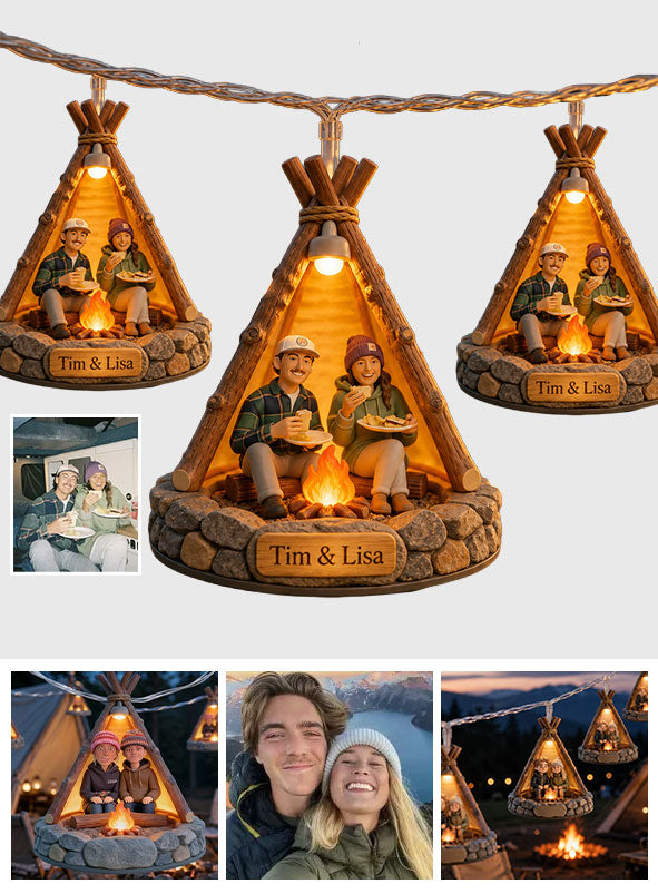 Décoration Unique de Camping, Personnalisée à Partir de N'importe Quelle Photo - Guirlandes Lumineuses Personnalisées