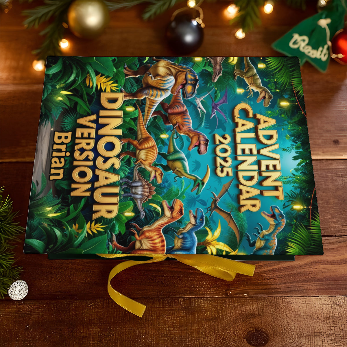 Calendrier de l'Avent Dinosaure - Calendrier de l'Avent pliable et personnalisé pour enfant avec décorations