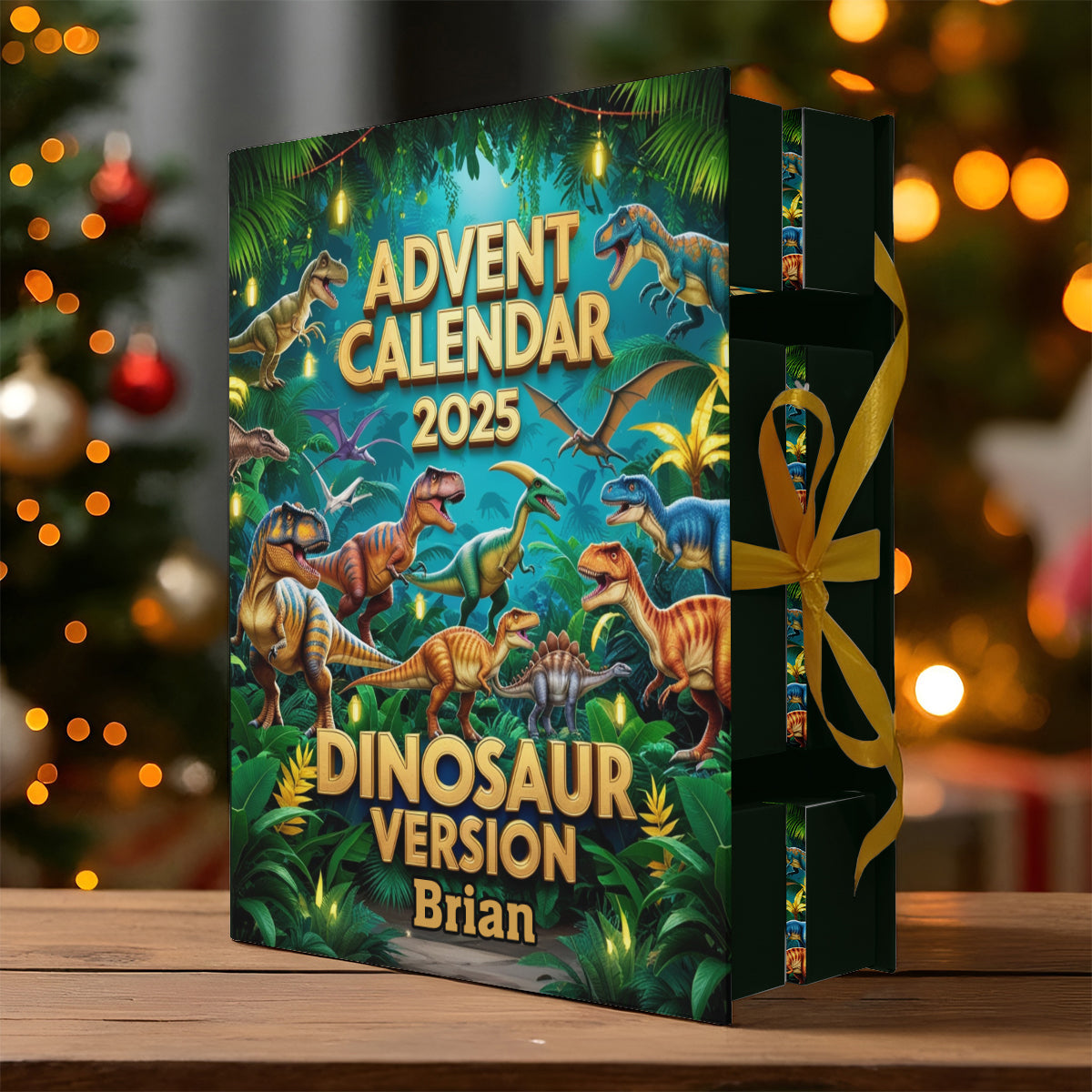 Calendrier de l'Avent Dinosaure - Calendrier de l'Avent pliable et personnalisé pour enfant avec décorations