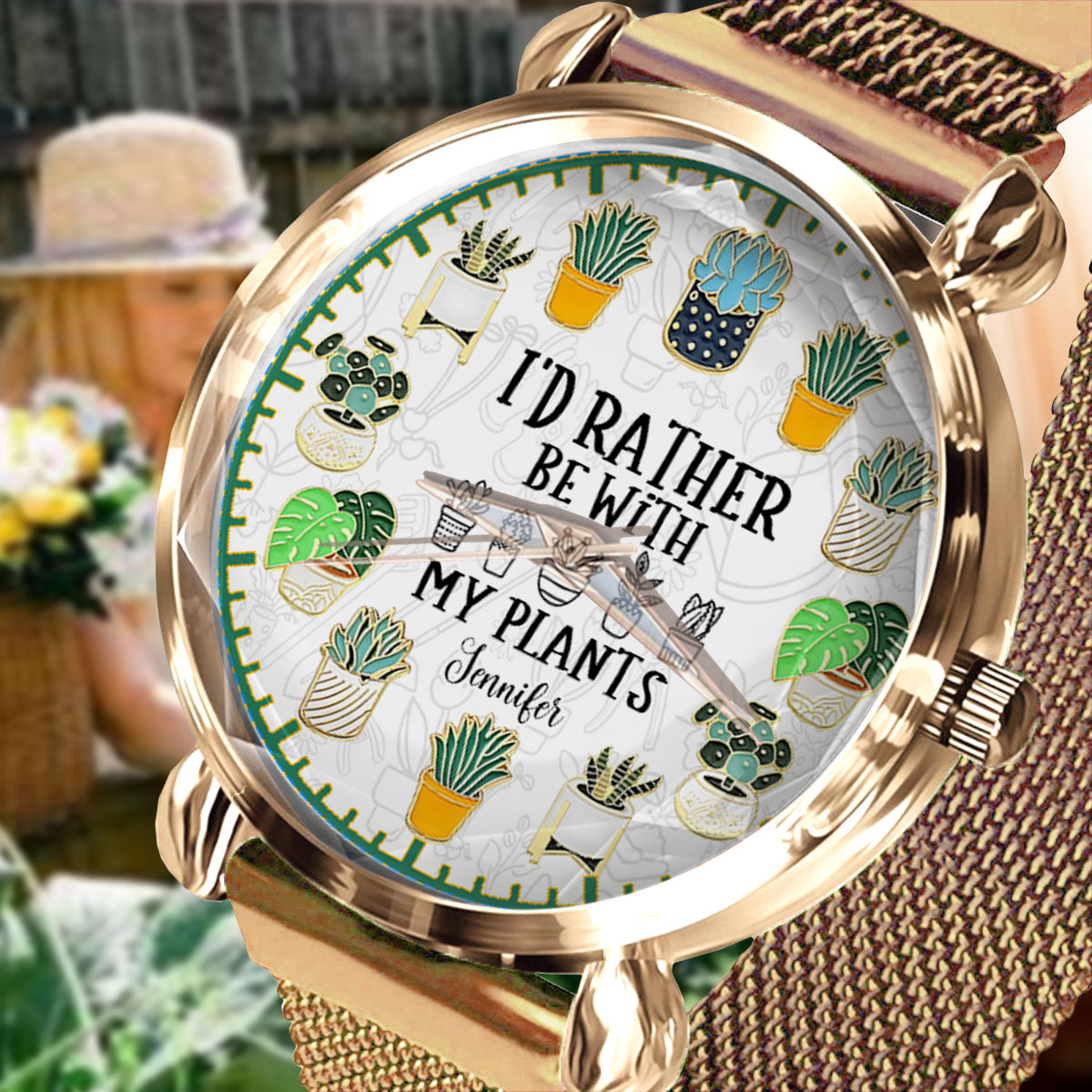 Oui, j'ai besoin de toutes ces plantes - Montre-bracelet personnalisée pour jardinière 