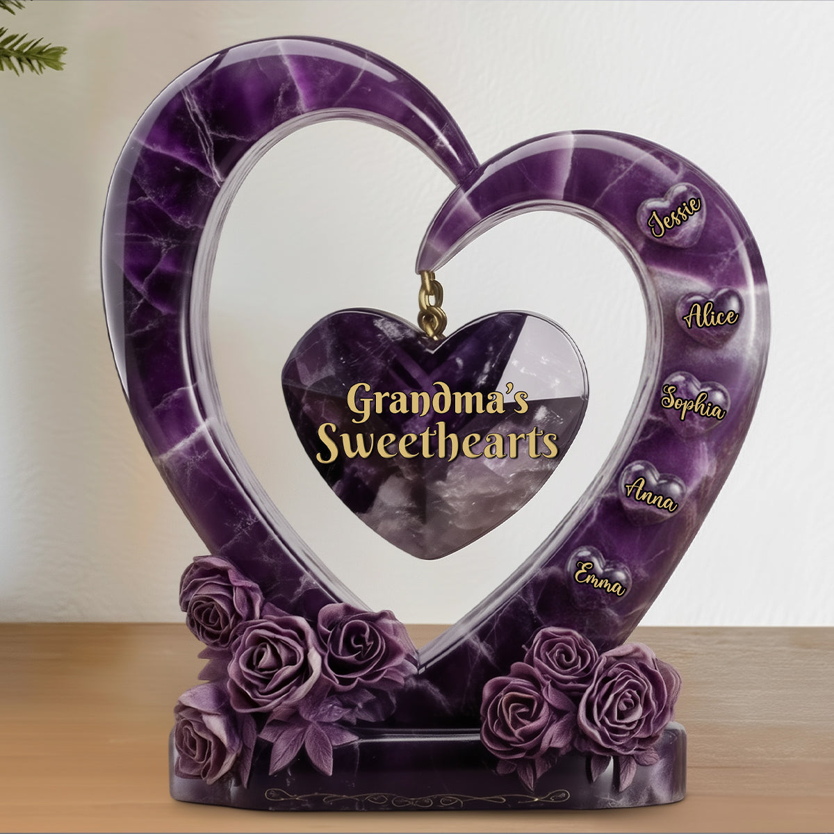 Grandma's Sweethearts - Personalized Grandma Custom Shaped Acrylic Plaque