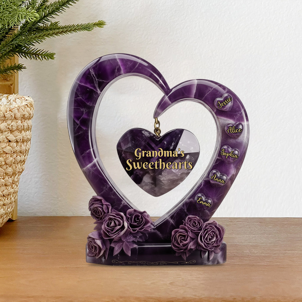 Grandma's Sweethearts - Personalized Grandma Custom Shaped Acrylic Plaque