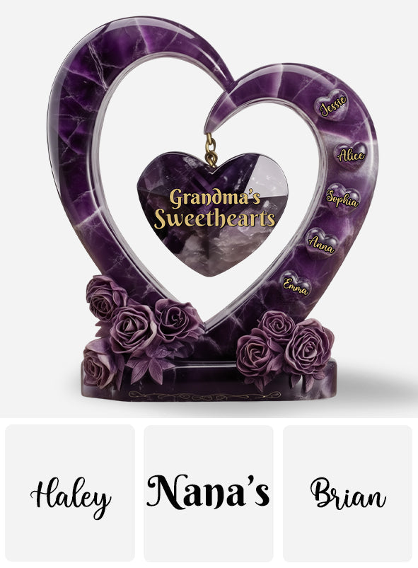 Grandma's Sweethearts - Personalized Grandma Custom Shaped Acrylic Plaque
