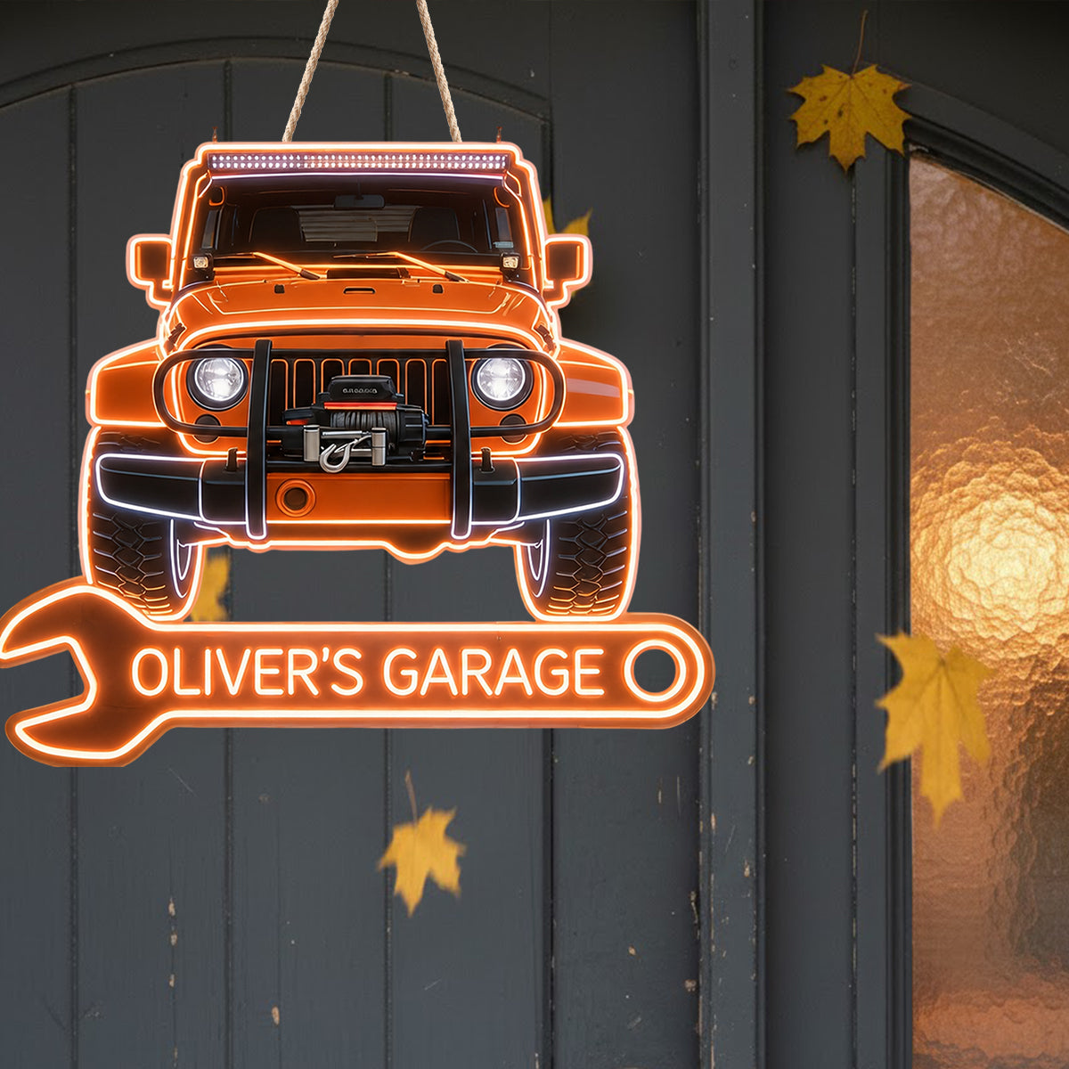 Mon Garage - Enseigne LED en Acrylique Personnalisée pour Amateurs de Voitures