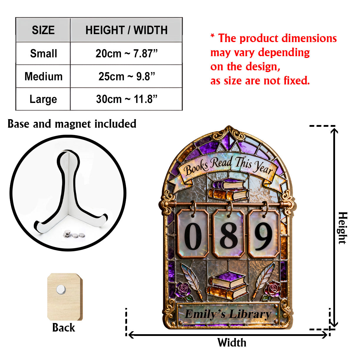 Plaque de suivi de livre personnalisée et interchangeable