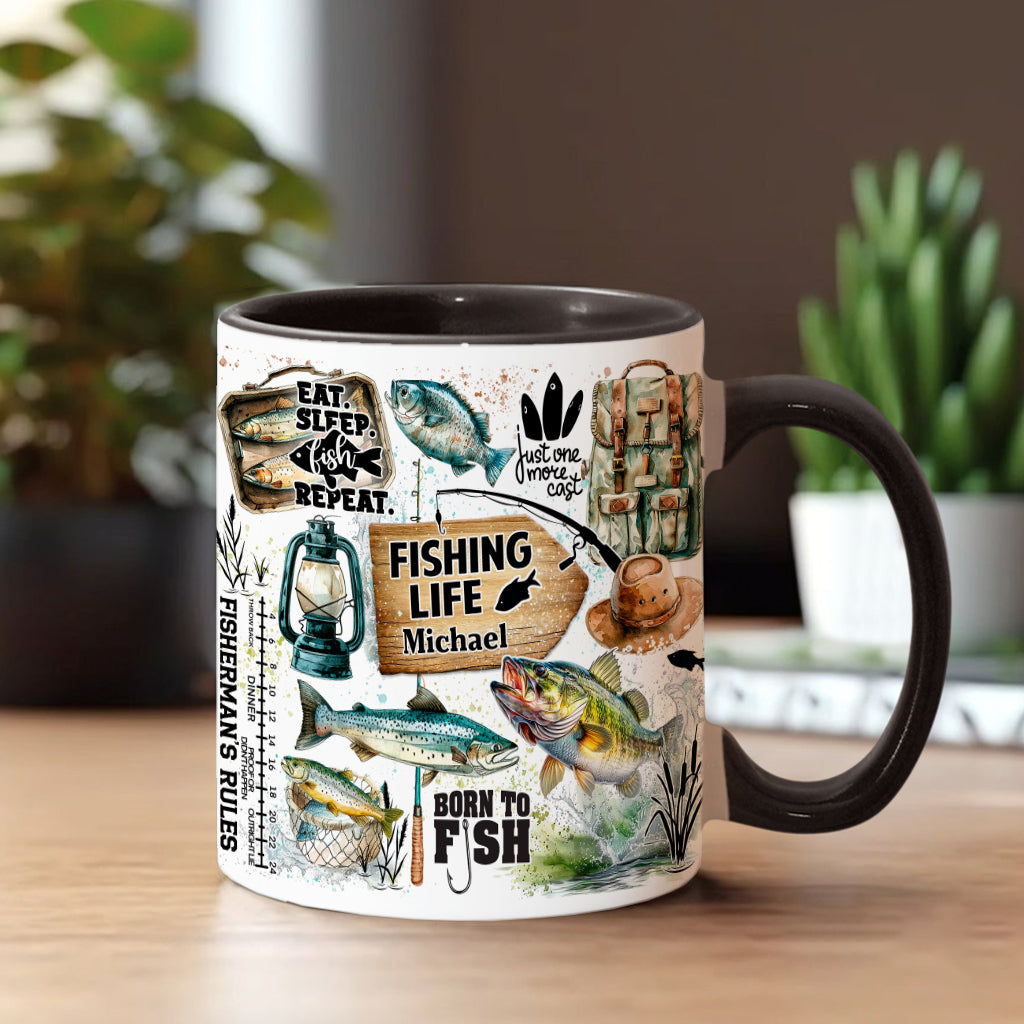 Just One More Cast - Personalized Fishing Accent Mug