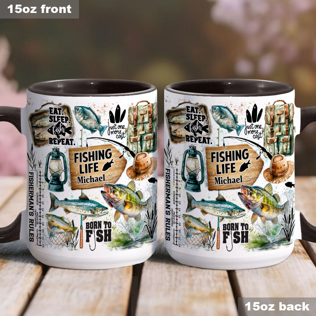 Just One More Cast - Personalized Fishing Accent Mug