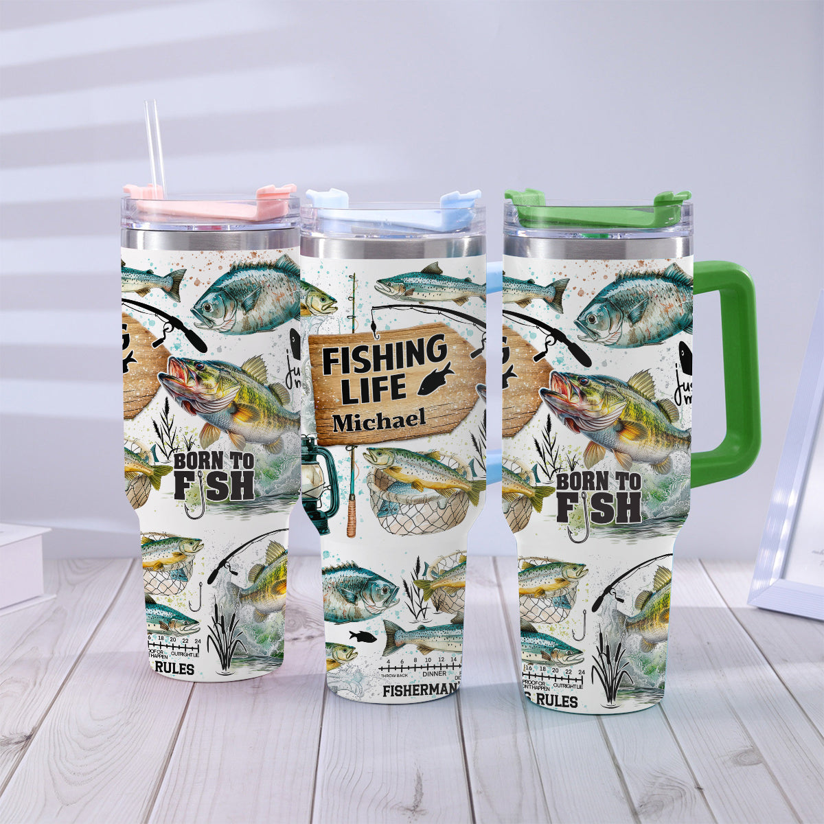 Juste un dernier lancer - Gobelet isotherme de pêche personnalisé avec poignée