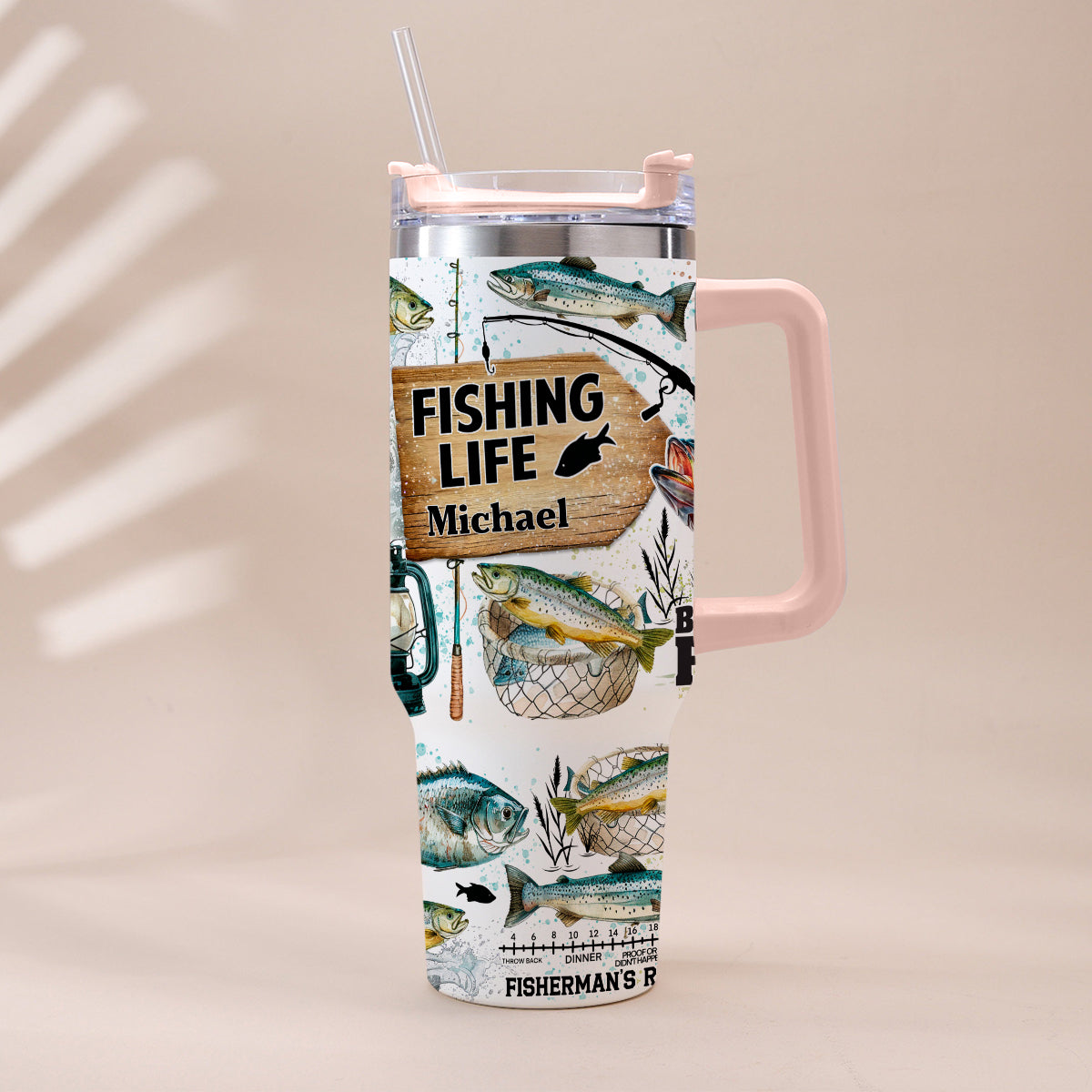 Juste un dernier lancer - Gobelet isotherme de pêche personnalisé avec poignée