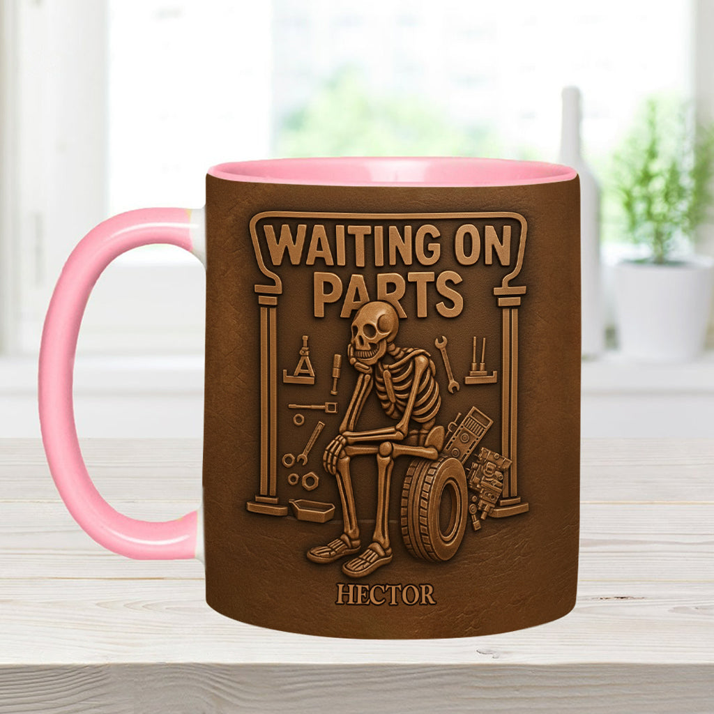 En attente de pièces - Mug et sous-verre personnalisés pour les passionnés d'automobile