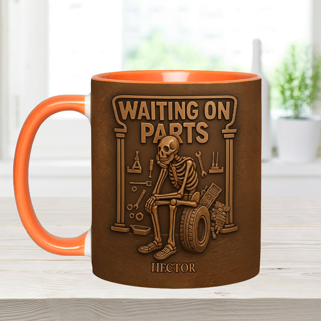 En attente de pièces - Mug et sous-verre personnalisés pour les passionnés d'automobile