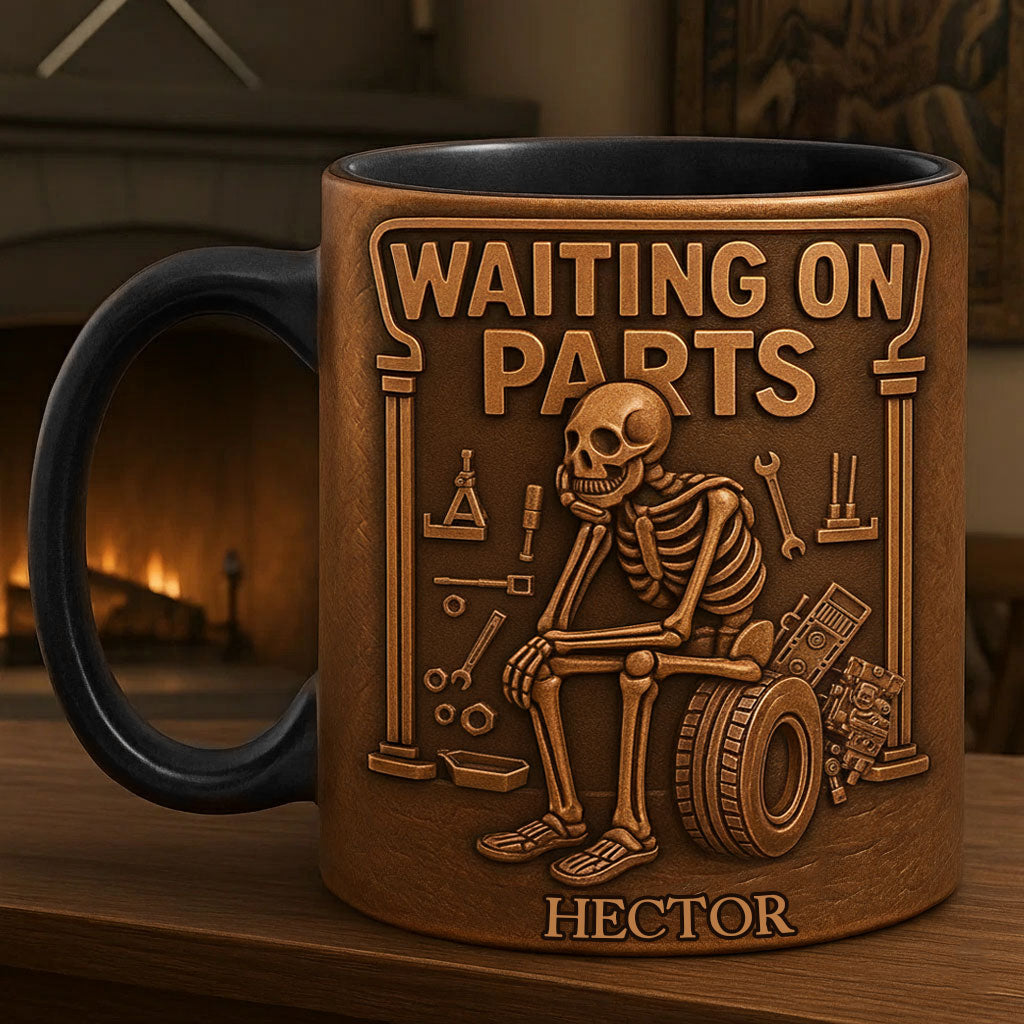 En attente de pièces - Mug et sous-verre personnalisés pour les passionnés d'automobile