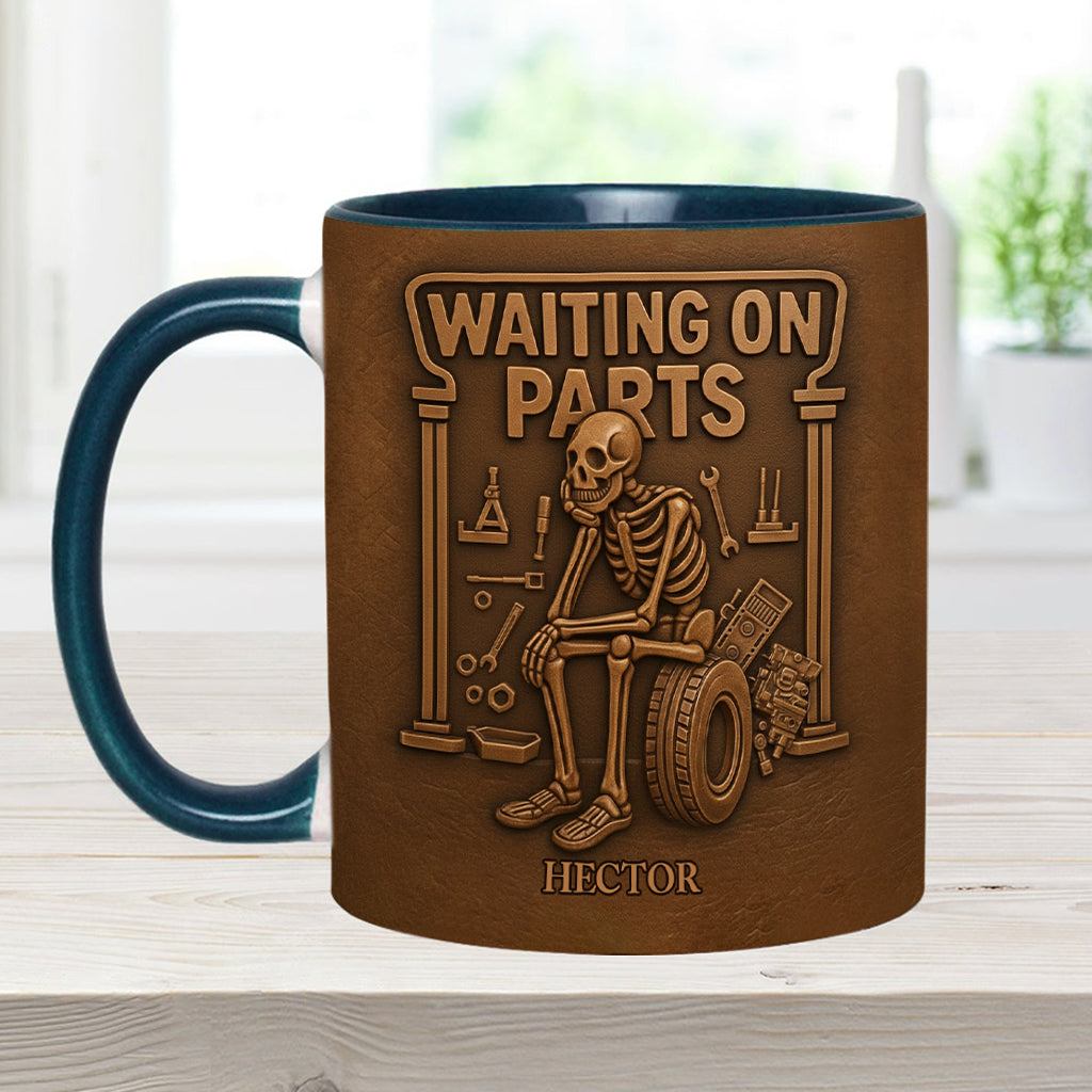En attente de pièces - Mug et sous-verre personnalisés pour les passionnés d'automobile