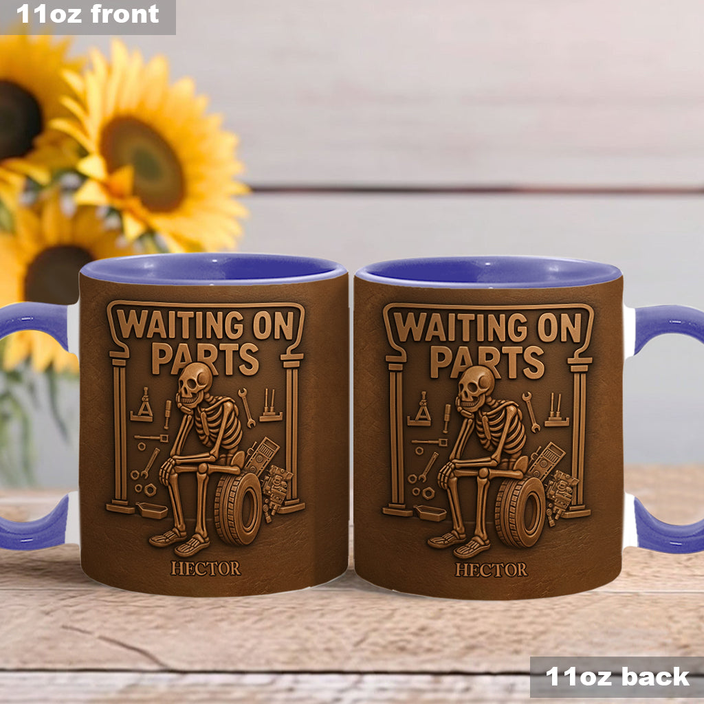 En attente de pièces - Mug et sous-verre personnalisés pour les passionnés d'automobile