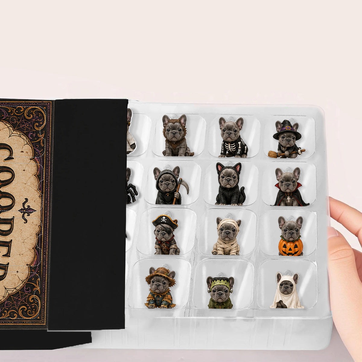 24 Jours de Fun Effrayant - Calendrier de l'Avent Personnalisé pour Chien avec Ornements