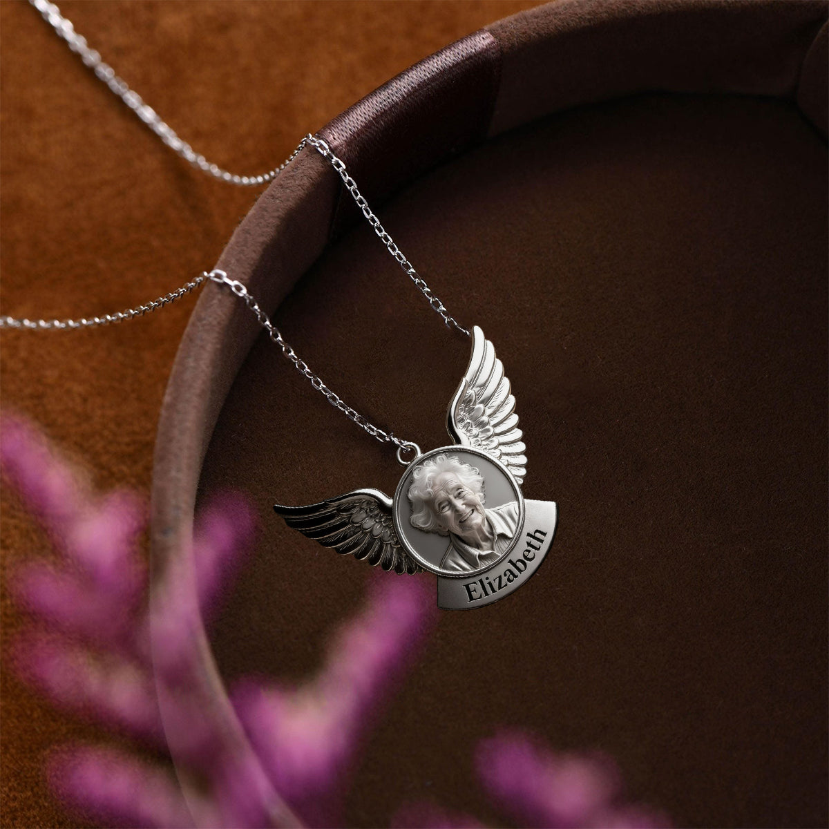 En souvenir de quelqu'un - Collier pendentif personnalisé en acrylique en forme de commémoration