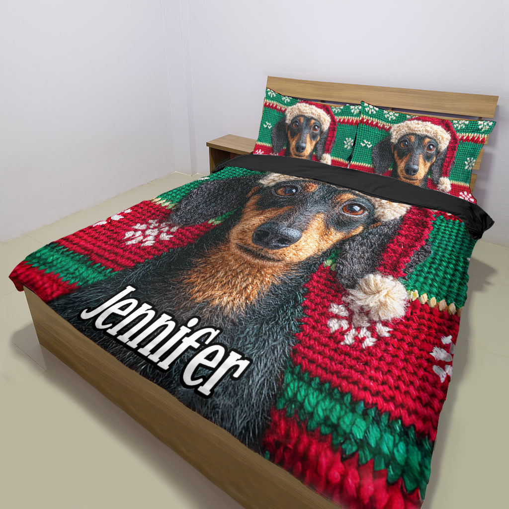 Ensemble de literie personnalisé pour chien pour les fêtes de Noël