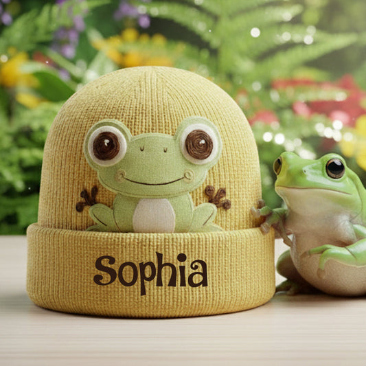 J'adore les grenouilles - Bonnet grenouille personnalisé