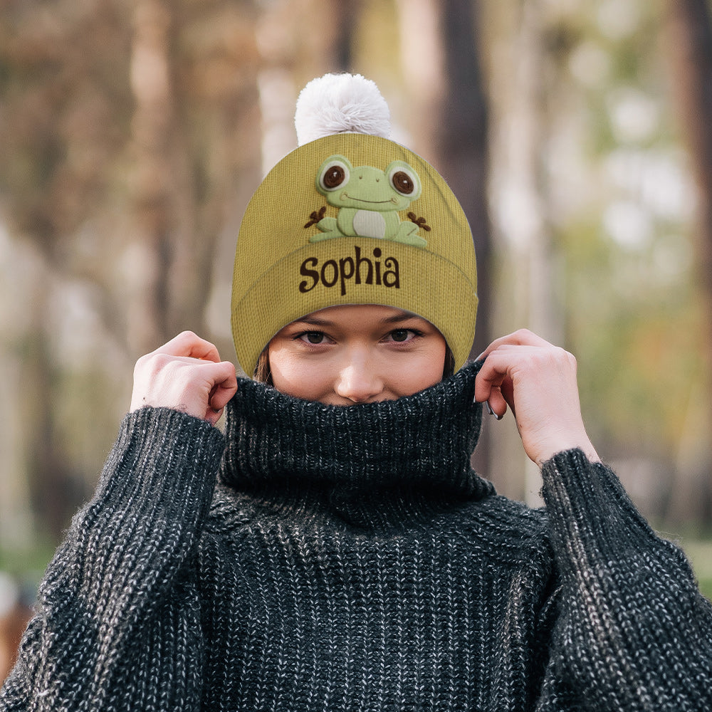 Love Frogs - Personalized Frog Beanie Hat